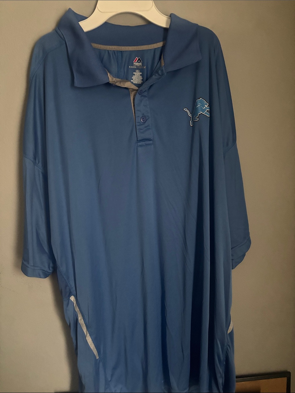 Majestic Detroit Lions Polo in Light Blue